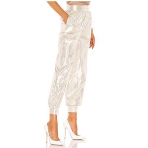 Lovers + Friends Alani Champaign Metallic Joggers